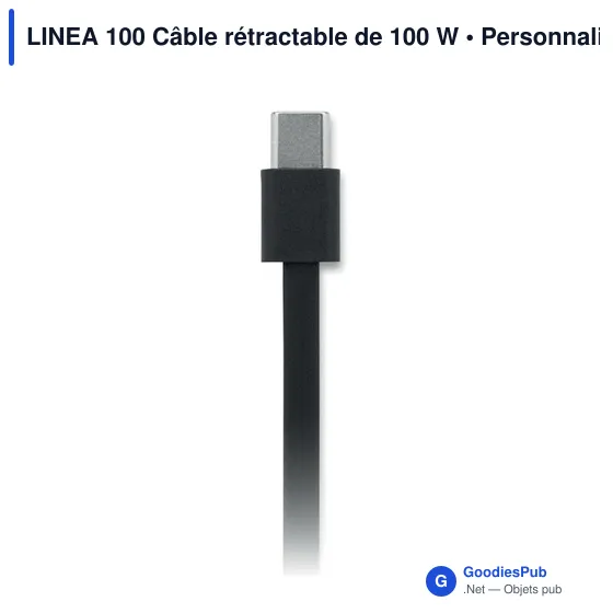 Câble rétractable personnalisable LINEA 100 avec logo - Image 8