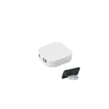 Variante blanc - Câble rétractable personnalisable LINEA 100 avec logo