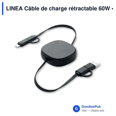 LINEA Câble de charge rétractable 60W
