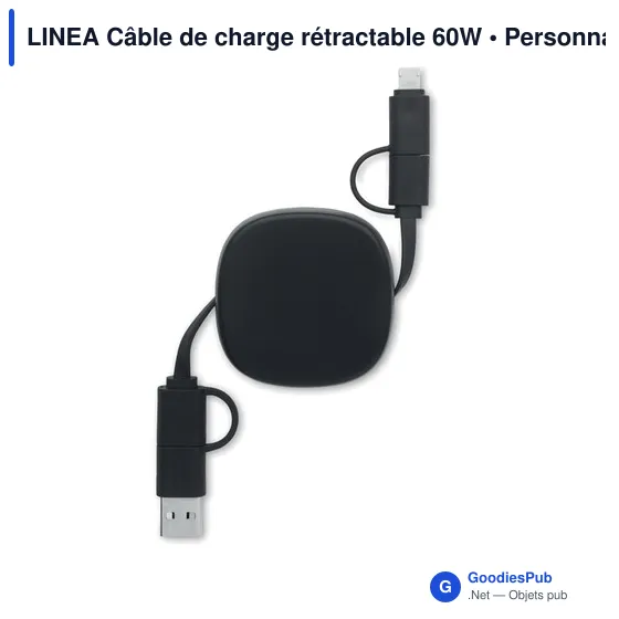 LINEA Câble de charge rétractable 60W - Image 2