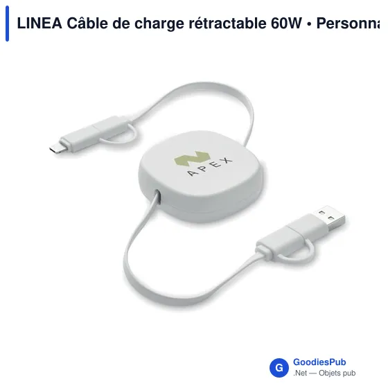 LINEA Câble de charge rétractable 60W - Image 8