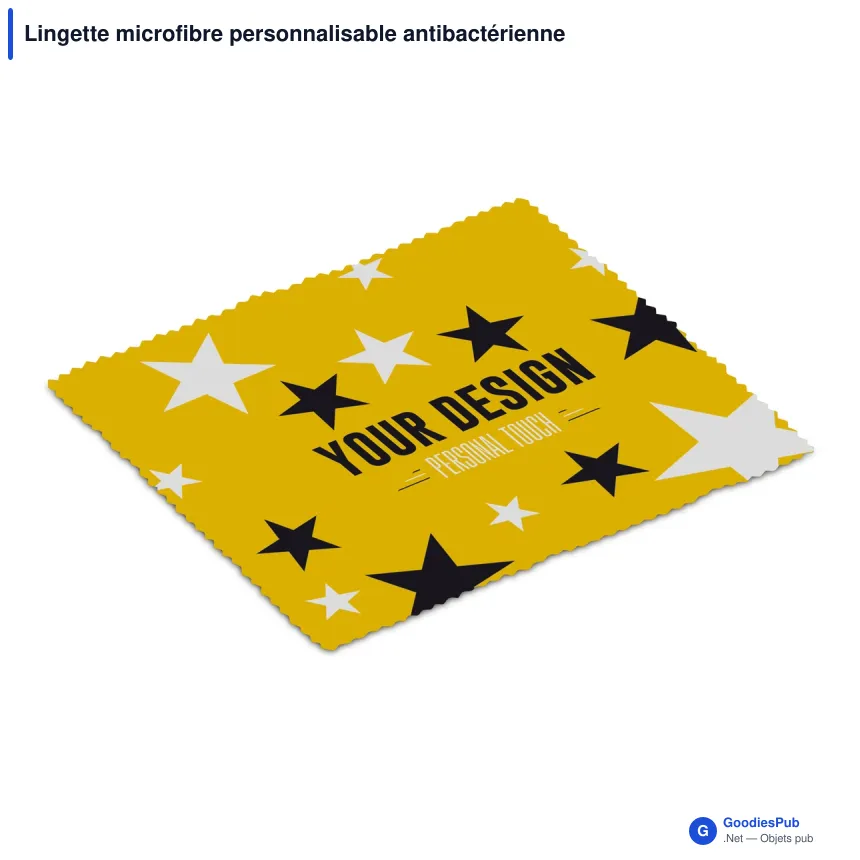 Lingette microfibre personnalisable antibactérienne avec logo - 15 x 18 cm - Image 2