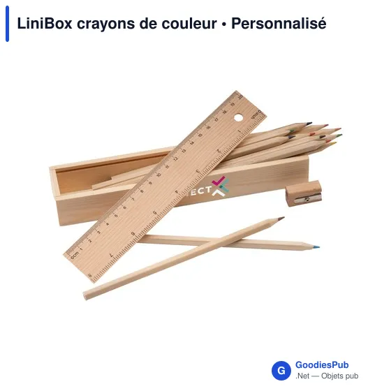 Set de crayons de couleur personnalisable en bois avec logo - Image 1