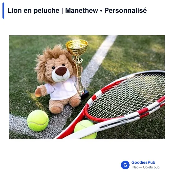 Lion en peluche personnalisable avec logo - Manethew - Image 2