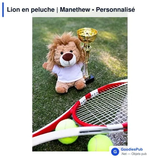 Lion en peluche personnalisable avec logo - Manethew - Image 3