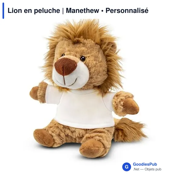 Lion en peluche personnalisable avec logo - Manethew - Image 4