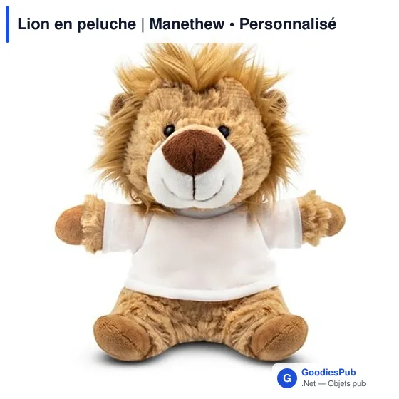 Lion en peluche personnalisable avec logo - Manethew - Image 5