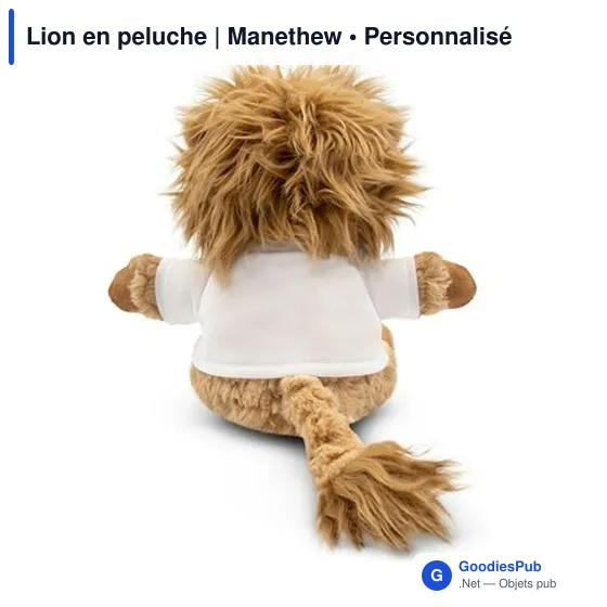 Lion en peluche personnalisable avec logo - Manethew - Image 6