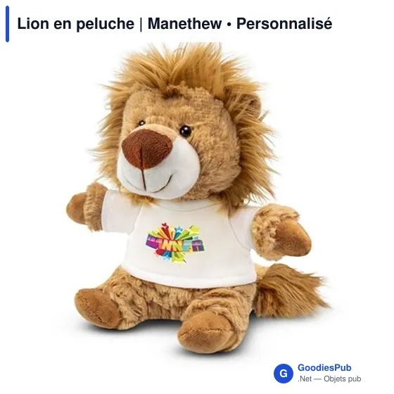 Lion en peluche personnalisable avec logo - Manethew - Image 9