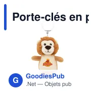 Porte-clés en peluche personnalisable Lion - Bilgeavec logo - Miniature 1