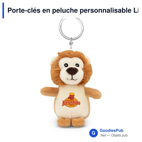 Porte-clés en peluche personnalisable Lion - Bilgeavec logo