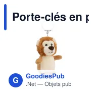 Porte-clés en peluche personnalisable Lion - Bilgeavec logo - Miniature 2