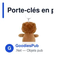 Porte-clés en peluche personnalisable Lion - Bilgeavec logo - Miniature 4