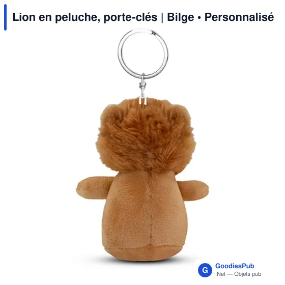 Porte-clés en peluche personnalisable Lion - Bilgeavec logo - Image 4