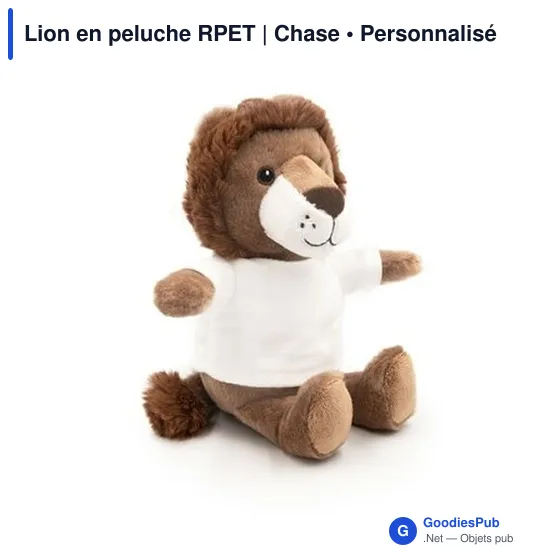 Lion en peluche personnalisable avec logo - Chase - Image 2