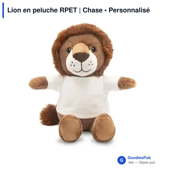 Lion en peluche personnalisable avec logo - Chase - Image 3