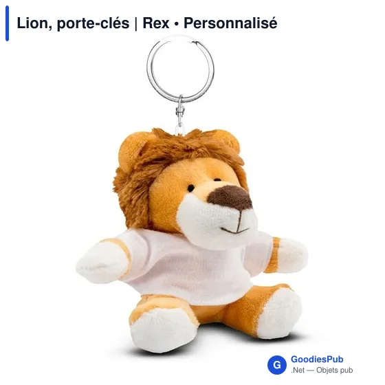 Porte-clés Lion personnalisable avec logo - Rex - Image 1