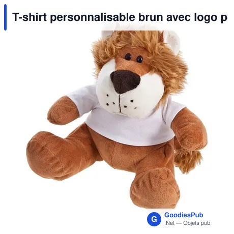 T-shirt personnalisable brun avec logo pour peluche Lion Richard K
