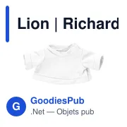 T-shirt personnalisable brun avec logo pour peluche Lion Richard K - Miniature 8