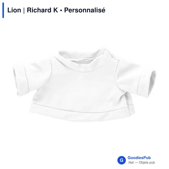 T-shirt personnalisable brun avec logo pour peluche Lion Richard K - Image 8