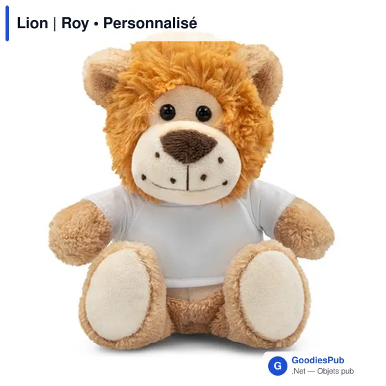 Peluche Lion personnalisable avec T-shirt pour logo - Roy - Image 3