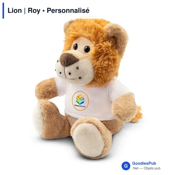 Peluche Lion personnalisable avec T-shirt pour logo - Roy - Image 4
