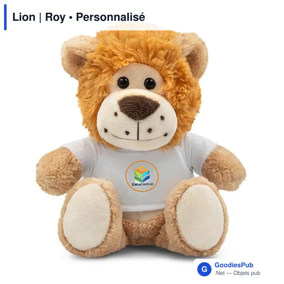 Peluche Lion personnalisable avec T-shirt pour logo - Roy - Image 5