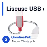 Liseuse USB en ABS et métal Lola - Miniature 2