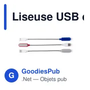 Liseuse USB en ABS et métal Lola - Miniature 4