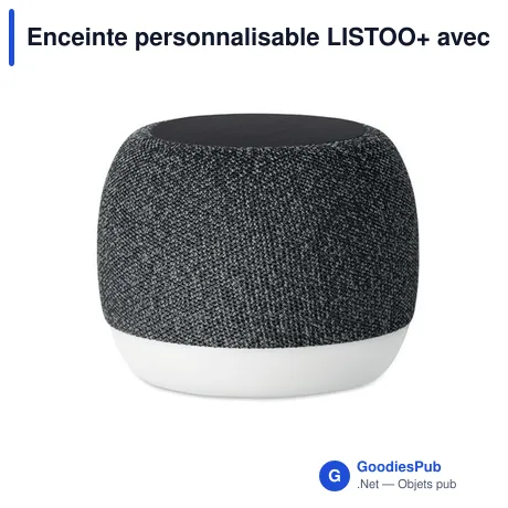 Enceinte personnalisable LISTOO+ avec chargeur sans fil et logo