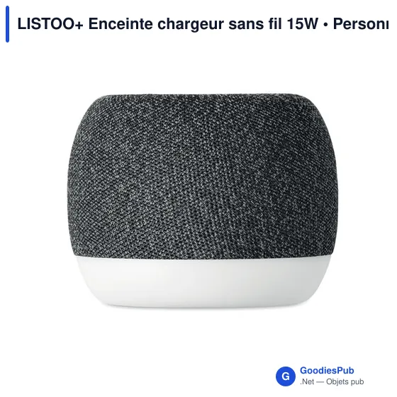 Enceinte personnalisable LISTOO+ avec chargeur sans fil et logo - Image 7