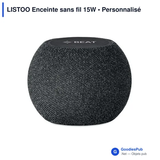 Enceinte sans fil personnalisable LISTOO avec logo - Image 2