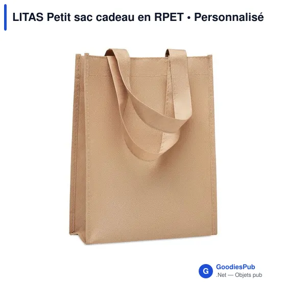 Sac cadeau personnalisable LITAS en RPET avec logo - Image 1