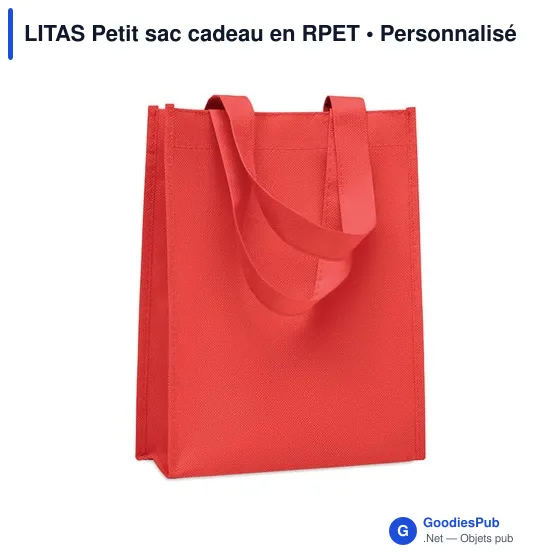 Sac cadeau personnalisable LITAS en RPET avec logo - Image 10