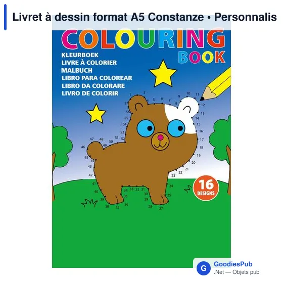Livret à dessin personnalisable A5 avec logo - Constanze - Image 1
