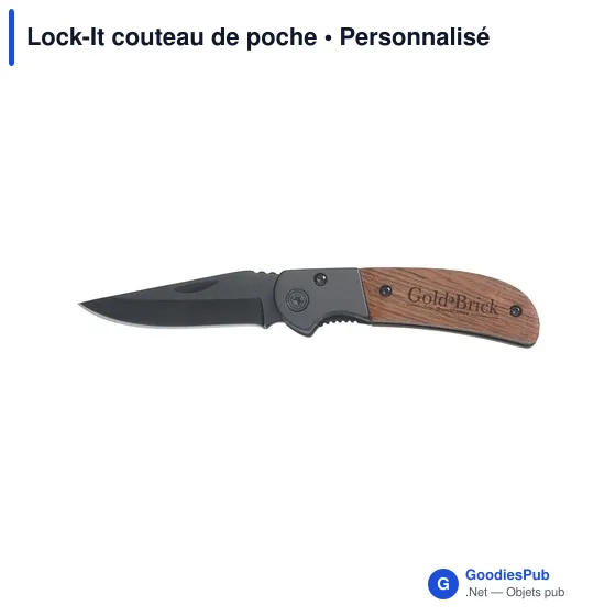 Couteau de poche personnalisable Lock-It avec logo - Image 3