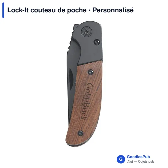 Couteau de poche personnalisable Lock-It avec logo - Image 4