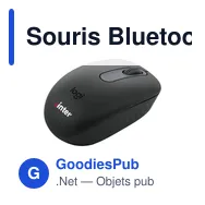Souris Bluetooth personnalisable Logitech M196 avec logo - Miniature 1