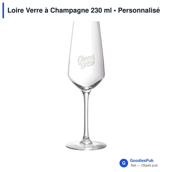 Verre à Champagne personnalisable Loire 230 ml avec logo - Image 3