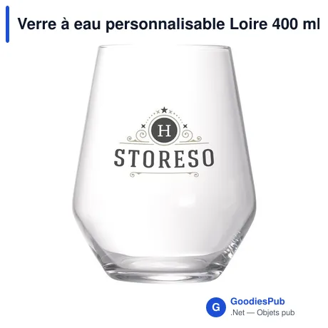 Verre à eau personnalisable Loire 400 ml avec logo