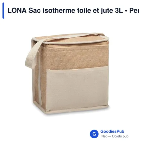 LONA Sac isotherme toile et jute 3L