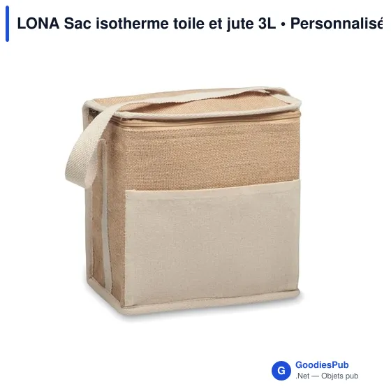 LONA Sac isotherme toile et jute 3L - Image 1