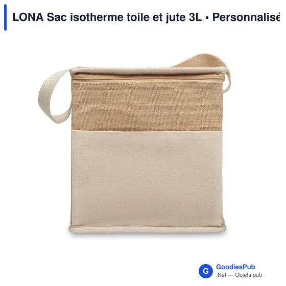 LONA Sac isotherme toile et jute 3L - Image 2