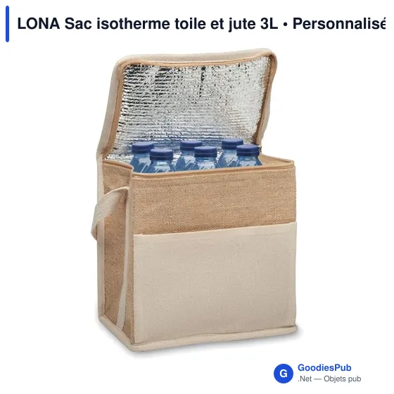 LONA Sac isotherme toile et jute 3L - Image 3
