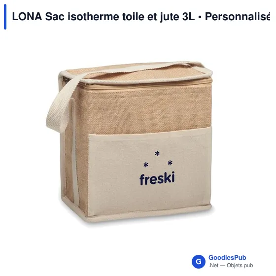LONA Sac isotherme toile et jute 3L - Image 6