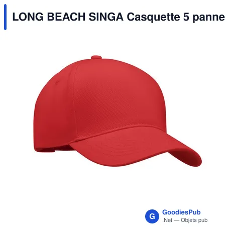 LONG BEACH SINGA Casquette 5 panneaux 260 gr/m