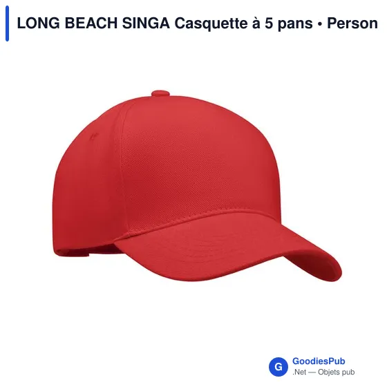 LONG BEACH SINGA Casquette 5 panneaux 260 gr/m - Image 1
