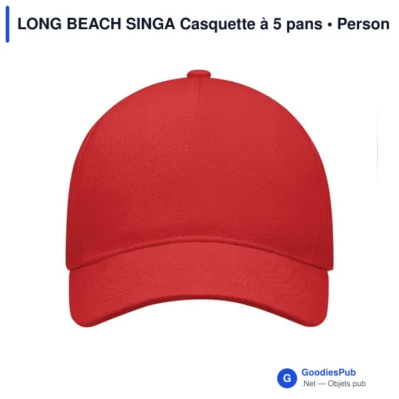 LONG BEACH SINGA Casquette 5 panneaux 260 gr/m - Image 3