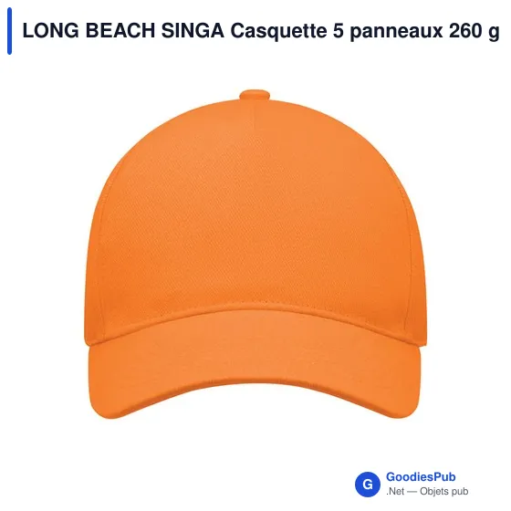LONG BEACH SINGA Casquette 5 panneaux 260 gr/m - Image 7