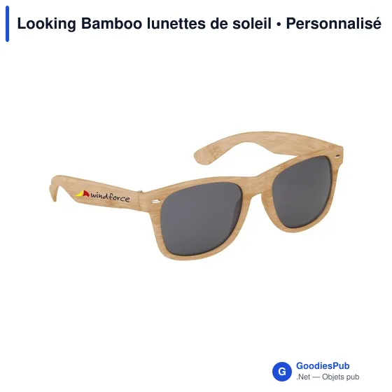 Lunettes de soleil personnalisables avec logo - Looking Bamboo - Image 1